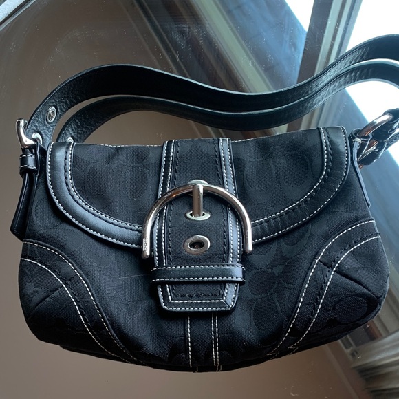 Coach Black Shoulder Bag with Silver Accents - Picture 9 of 9